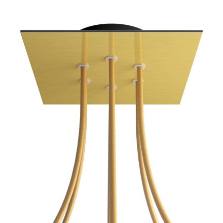 Square ceiling rose – A ceiling rose set with 6 holes and 4 side holes, 200 mm