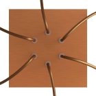 Square ceiling rose – A ceiling rose set with 6 holes and 4 side holes, 200 mm