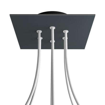 Square ceiling rose – A ceiling rose set with 6 holes and 4 side holes, 200 mm