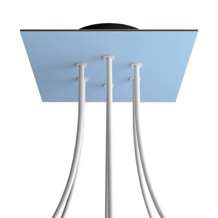 Square ceiling rose – A ceiling rose set with 6 holes and 4 side holes, 200 mm