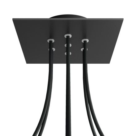 Square ceiling rose – A ceiling rose set with 7 holes and 4 side holes, 200 mm