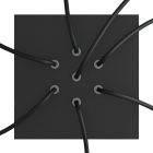 Square ceiling rose – A ceiling rose set with 7 holes and 4 side holes, 200 mm