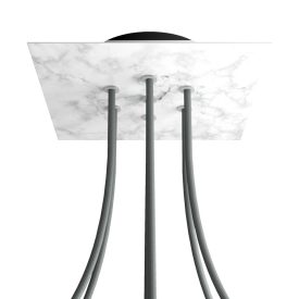   Square ceiling rose – A ceiling rose set with 7 holes and 4 side holes, 200 mm