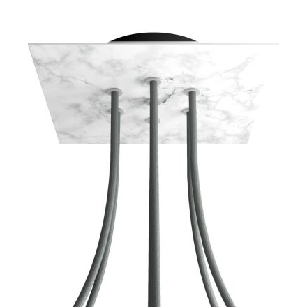 Square ceiling rose – A ceiling rose set with 7 holes and 4 side holes, 200 mm