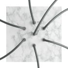 Square ceiling rose – A ceiling rose set with 7 holes and 4 side holes, 200 mm