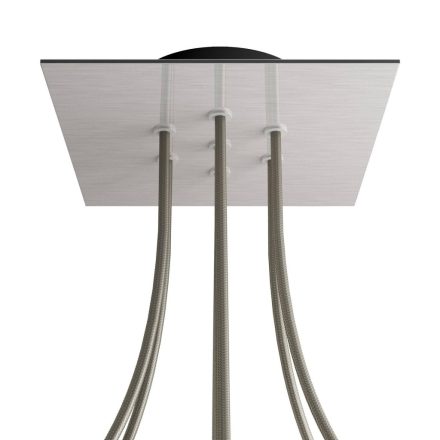 Square ceiling rose – A ceiling rose set with 7 holes and 4 side holes, 200 mm