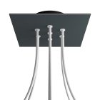 Square ceiling rose – A ceiling rose set with 7 holes and 4 side holes, 200 mm