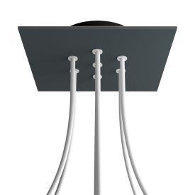   Square ceiling rose – A ceiling rose set with 7 holes and 4 side holes, 200 mm
