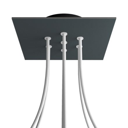 Square ceiling rose – A ceiling rose set with 7 holes and 4 side holes, 200 mm