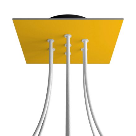 Square ceiling rose – A ceiling rose set with 7 holes and 4 side holes, 200 mm