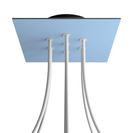 Square ceiling rose – A ceiling rose set with 7 holes and 4 side holes, 200 mm