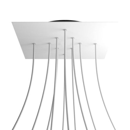 Square XXL Rose-One 10-hole and 4-side hole ceiling rosette set, 400 mm