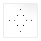 Square XXL Rose-One 10-hole and 4-side hole ceiling rosette set, 400 mm