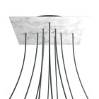 Square XXL Rose-One 10-hole and 4-side hole ceiling rosette set, 400 mm