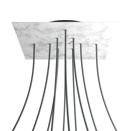 Square XXL Rose-One 10-hole and 4-side hole ceiling rosette set, 400 mm