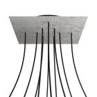 Square XXL Rose-One 10-hole and 4-side hole ceiling rosette set, 400 mm