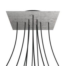   Square XXL Rose-One 10-hole and 4-side hole ceiling rosette set, 400 mm