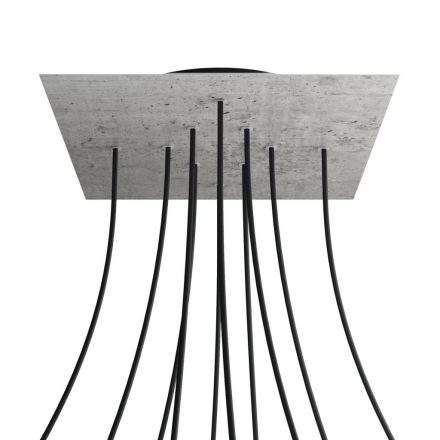 Square XXL Rose-One 10-hole and 4-side hole ceiling rosette set, 400 mm