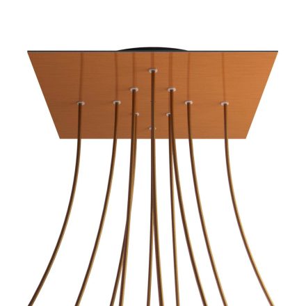 Square XXL Rose-One 10-hole and 4-side hole ceiling rosette set, 400 mm