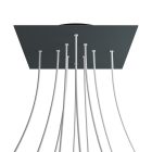 Square XXL Rose-One 10-hole and 4-side hole ceiling rosette set, 400 mm