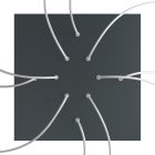 Square XXL Rose-One 10-hole and 4-side hole ceiling rosette set, 400 mm