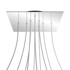   Square XXL Rose-One 10-hole and 4-side hole ceiling rosette set, 400 mm