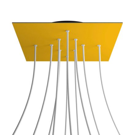 Square XXL Rose-One 10-hole and 4-side hole ceiling rosette set, 400 mm