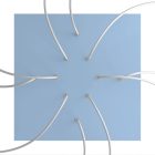 Square XXL Rose-One 10-hole and 4-side hole ceiling rosette set, 400 mm