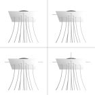 Square XXL Rose-One 10-hole and 4-side hole ceiling rosette set, 400 mm