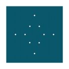 Square XXL Rose-One 10-hole and 4-side hole ceiling rosette set, 400 mm