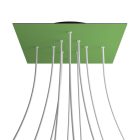 Square XXL Rose-One 10-hole and 4-side hole ceiling rosette set, 400 mm