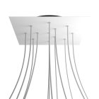 Square XXL Rose-One 12-hole and 4-side hole ceiling rosette set, 400 mm