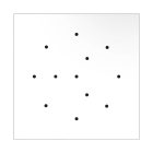 Square XXL Rose-One 12-hole and 4-side hole ceiling rosette set, 400 mm