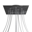 Square XXL Rose-One 12-hole and 4-side hole ceiling rosette set, 400 mm