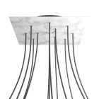 Square XXL Rose-One 12-hole and 4-side hole ceiling rosette set, 400 mm