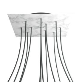   Square XXL Rose-One 12-hole and 4-side hole ceiling rosette set, 400 mm