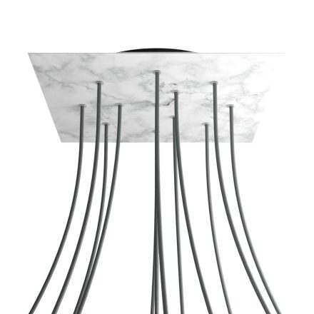 Square XXL Rose-One 12-hole and 4-side hole ceiling rosette set, 400 mm