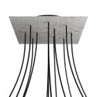 Square XXL Rose-One 12-hole and 4-side hole ceiling rosette set, 400 mm