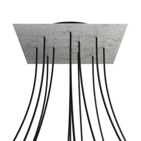   Square XXL Rose-One 12-hole and 4-side hole ceiling rosette set, 400 mm