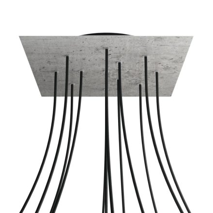 Square XXL Rose-One 12-hole and 4-side hole ceiling rosette set, 400 mm