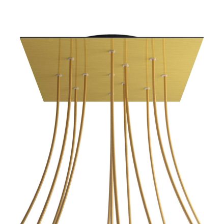 Square XXL Rose-One 12-hole and 4-side hole ceiling rosette set, 400 mm