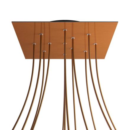 Square XXL Rose-One 12-hole and 4-side hole ceiling rosette set, 400 mm