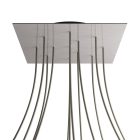 Square XXL Rose-One 12-hole and 4-side hole ceiling rosette set, 400 mm