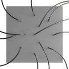 Square XXL Rose-One 12-hole and 4-side hole ceiling rosette set, 400 mm