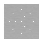 Square XXL Rose-One 12-hole and 4-side hole ceiling rosette set, 400 mm