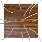 Square XXL Rose-One 12-hole and 4-side hole ceiling rosette set, 400 mm