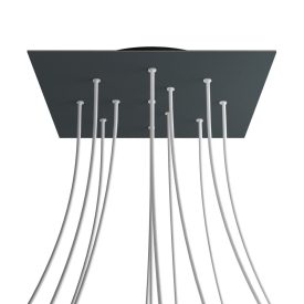   Square XXL Rose-One 12-hole and 4-side hole ceiling rosette set, 400 mm