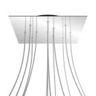 Square XXL Rose-One 12-hole and 4-side hole ceiling rosette set, 400 mm