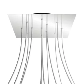   Square XXL Rose-One 12-hole and 4-side hole ceiling rosette set, 400 mm