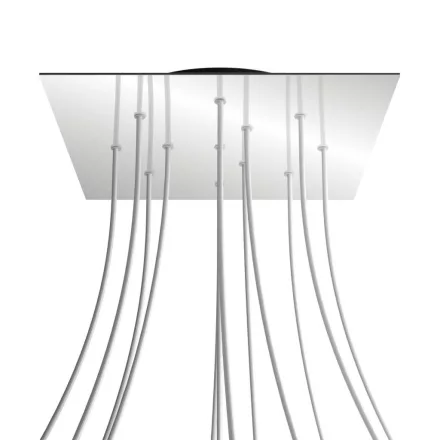 Square XXL Rose-One 12-hole and 4-side hole ceiling rosette set, 400 mm